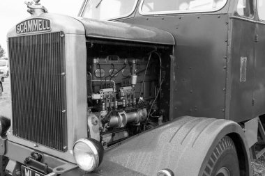 Low Ham.Somerset.United Kingdom.July 20th 2024.A Scammell lorry from 1952 is on show at the Somerset Steam and Country Show clipart