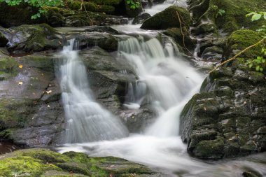 Exmoor Ulusal Parkı 'ndaki Watersmeet' te Hoar Oak Nehri 'nde uzun süre bir şelale görüldü.