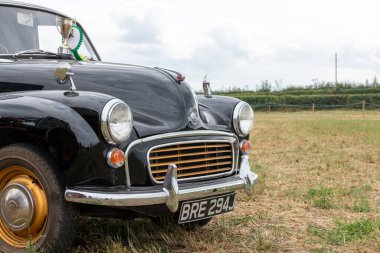 Haselbury Plucknet. Somerset. Birleşik Krallık. 17 Ağustos 2024.A Morris Minor kamyonet 1970 'ten kalma.