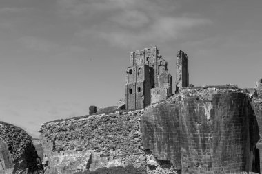 The ruins of Corfe castle in Dorset clipart