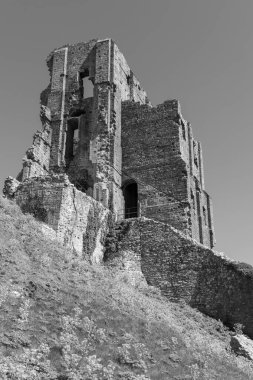 The ruins of Corfe castle in Dorset clipart