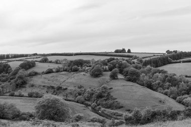 Landscape photo of the valley at Landacre in Exmoor national park clipart