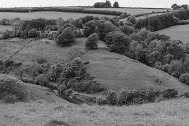 Landscape photo of the valley at Landacre in Exmoor national park clipart