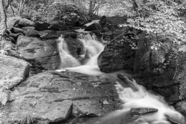Exmoor Ulusal Parkı 'ndaki Watersmeet' te Hoar Oak Nehri 'nde uzun süre bir şelale görüldü.
