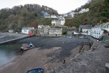 Clovelly. Devon. Birleşik Krallık. 19 Ocak 2024 Kuzey Devon kıyısındaki Clovelly Köyü 'nden.