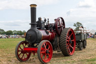 Haselbury Plucknet.Somerset.Somerset.Birleşik Krallık 17 Ağustos 2024.1911 'den kalma Marshall çekici motoru Dünden kalma bir çiftçilik etkinliğinde arenada kullanılıyor