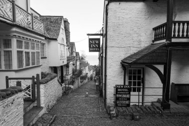 Clovelly.Devon.United Kingdom.January 19th 2024.Photo of the cobbled street at Clovelly village on the north Devon coast clipart