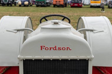 Haselbury Plucknet.Somerset.United Kingdom.August 17th 2024.A grey Fordson major is on show at a Yesterdays Farming event clipart