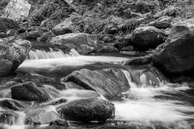 Doğu Lyn nehri üzerinde Exmoor Ulusal Parkı 'ndaki Watersmeet' te uzun süre bir şelale görüldü.