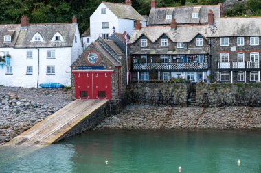 Clovelly.Devon.United Kingdom.September 28th 2024.Photo of the lifeboat station at Clovelly village on the north Devon coast clipart