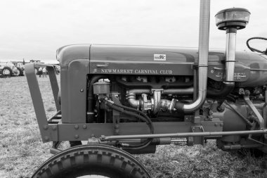 Haselbury Plucknet.Somerset.United Kingdom.August 17th 2024.A modified green Fordson Major is on show at a Yesterdays Farming event clipart