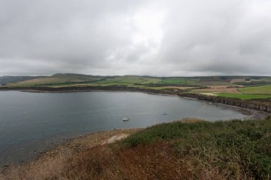 Dorset 'teki Kimmeridge Körfezi' nin manzara fotoğrafı.