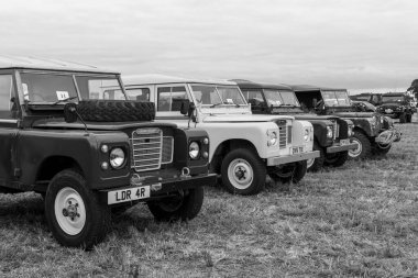 Haselbury Plucknet. Somerset. Birleşik Krallık. 17 Ağustos 2024 Klasik ve klasik Land Rover 'lar Dünden Çiftlik Etkinliği' nde sergileniyor.