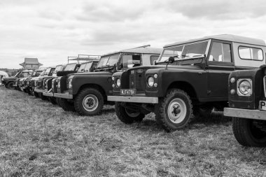 Haselbury Plucknet. Somerset. Birleşik Krallık. 17 Ağustos 2024 Klasik ve klasik Land Rover 'lar Dünden Çiftlik Etkinliği' nde sergileniyor.