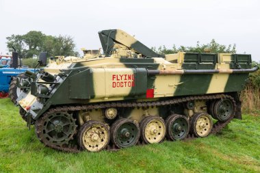 Dorchester. Dorset. Birleşik Krallık. 7 Eylül 2024. Zırhlı bir personel taşıyıcısı Dorset İlçe Şovu 'nda.