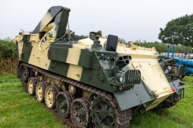 Dorchester. Dorset. Birleşik Krallık. 7 Eylül 2024. Zırhlı bir personel taşıyıcısı Dorset İlçe Şovu 'nda.