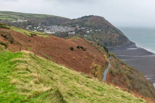 Lynton 'daki Countisbury Hill' den ve Devon 'daki Lynton ve Lynmouth' taki sonbahar renklerinden görüntüler