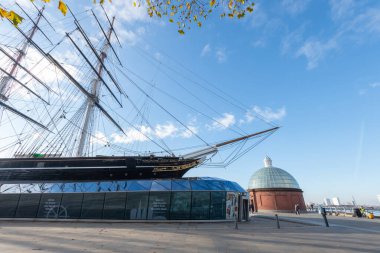 Greenwich. Londra. 1 Aralık 2022 'de Greenwich' teki Cutty Sark 'ın fotoğrafı.