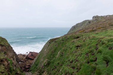 Cornwall 'daki Lands End' deki RMS Mulheim enkazının fotoğrafı