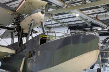 Yeovilton. Somerset. Birleşik Krallık. 18 Ocak 2025. Somerset 'teki Donanma Hava Kuvvetleri Silah Müzesi' nde bir Denizaygırı sergileniyor.