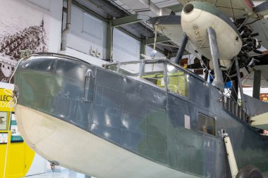 Yeovilton. Somerset. Birleşik Krallık. 18 Ocak 2025. Somerset 'teki Donanma Hava Kuvvetleri Silah Müzesi' nde bir Denizaygırı sergileniyor.