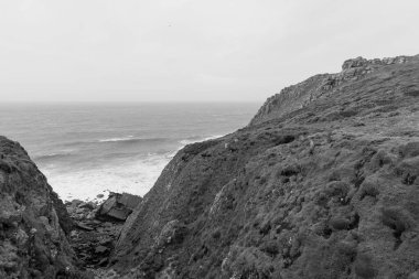 Cornwall 'daki Lands End' deki RMS Mulheim enkazının fotoğrafı