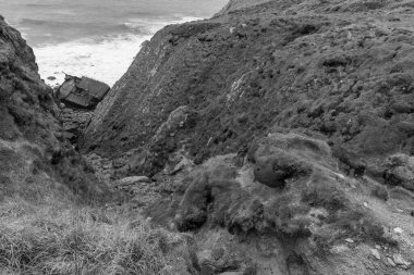 Cornwall 'daki Lands End' deki RMS Mulheim enkazının fotoğrafı
