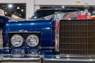 Sparkford. Somerset. Birleşik Krallık. 12 Ocak 2025. 1979 'dan Lincoln Continental Town arabası Somerset' teki Haynes Motor Müzesi 'nde sergileniyor.
