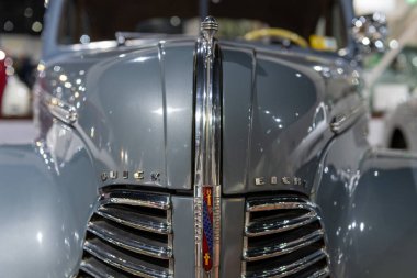 Sparkford.Somerset.Birleşik Krallık. 12 Ocak 2025. 1940 tarihli Buick Serisi 40 2 kapılı coupe Somerset 'teki Haynes Motor Müzesi' nde sergilenmektedir.