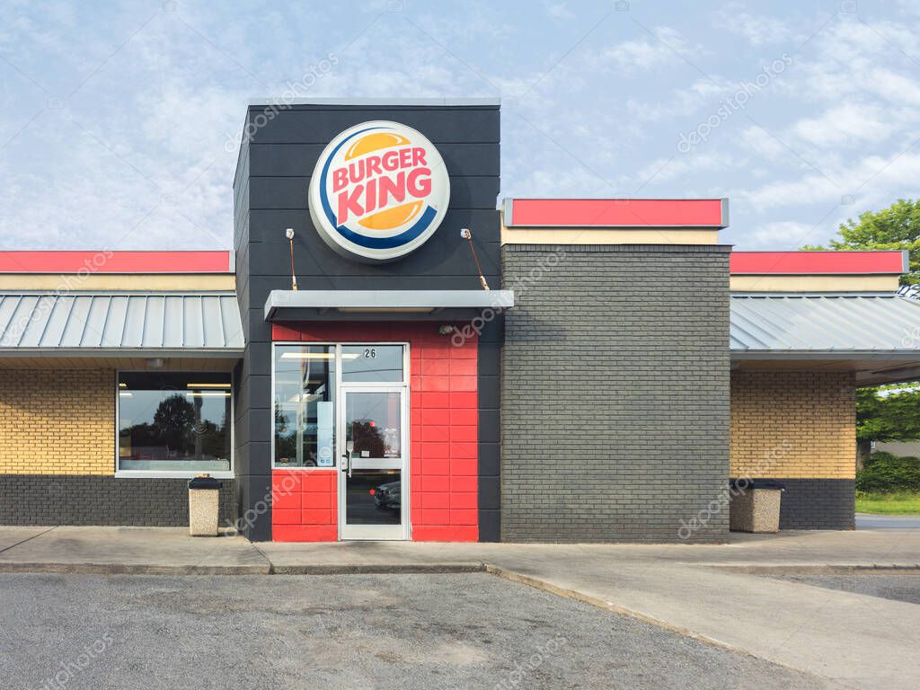 New Hartford, New York - Jun 16, 2025: Landscape View of Burger King Restaurant, Burger King is known as BK, is the second-largest fast food hamburger chain in the world