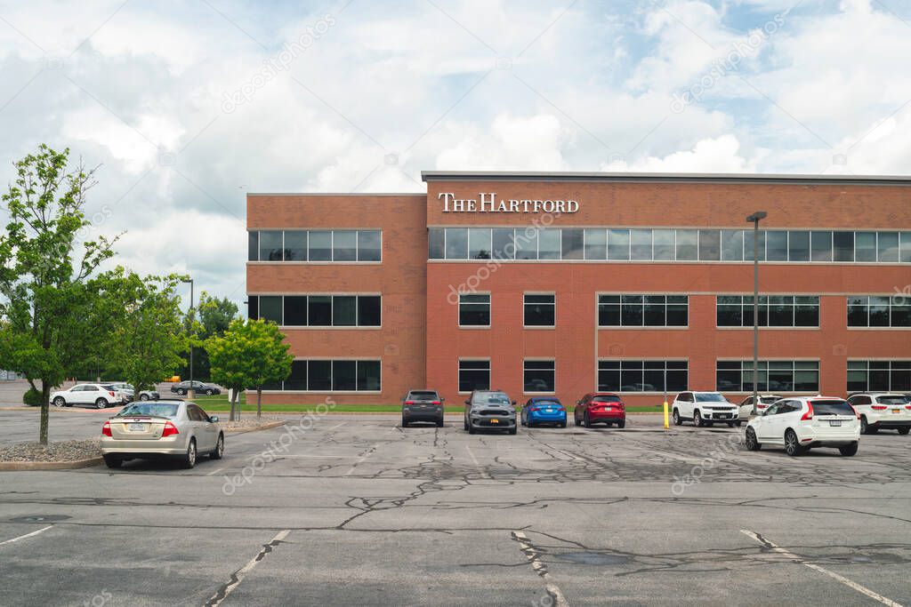 Clinton, NY - Jul 25, 2025: The Hartford Insurance Co., known as The Hartford Financial Services Group, Inc., is a major player in the US insurance market, with a history spanning over two centuries