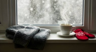 Sabahları pencere eşiğinde eşarplı bir fincan çay..