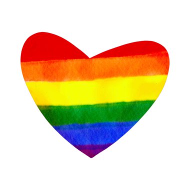 Suluboya Gökkuşağı Kalbi, LGBT gurur bayrağı veya kalp arka planında gökkuşağı gurur bayrağı