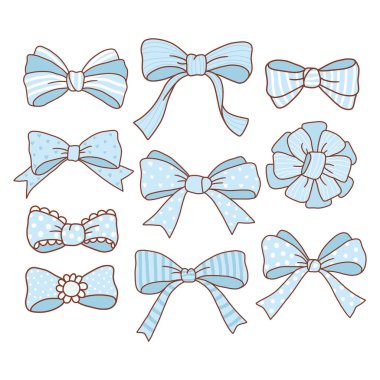 Beyaz arkaplanda izole edilmiş klasik eşkenar kurdeleli el çizimi tasarımı yay karalama retro mavi vektör