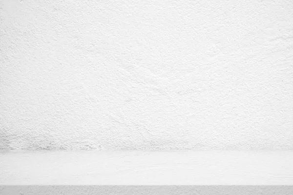 Сырой Бетонный Стол Белая Стена Фон Текстуры Подходит Представления Продукта — стоковое фото