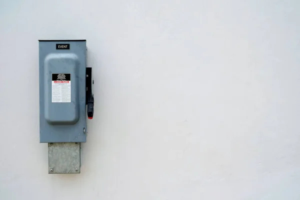 Heavy Duty Safety Switch Interruptor Concrete Wall Background Space Text — 스톡 사진