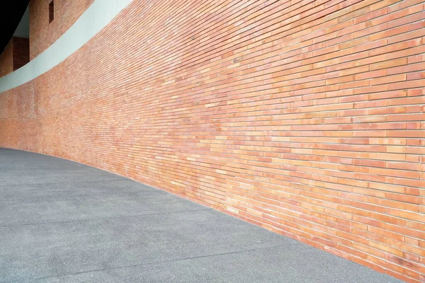 Red Curved Brick Wall Hallway — Stock Photo, Image