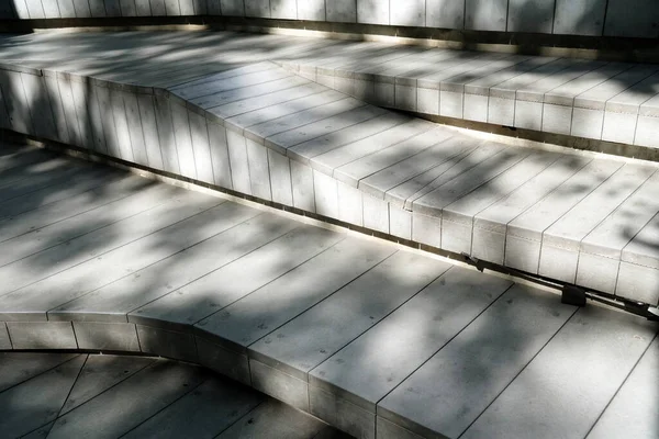 Holzbank Park Mit Licht Und Schatten Der Oberfläche — Stockfoto