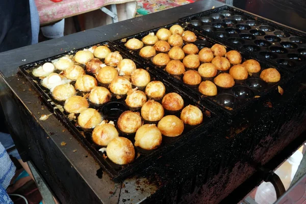 Fechar Takoyaki Hot Pan — Fotografia de Stock