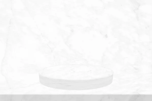 Witte Marmeren Cilinder Podium Tafel Muur Achtergrond Geschikt Voor Productpresentatie — Stockfoto