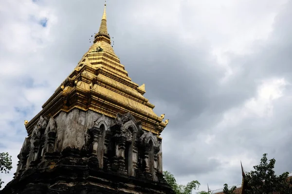 Chiang Mai Tajlandia Październik 2021 Starożytna Pagoda Świątyni Wat Chiang — Zdjęcie stockowe
