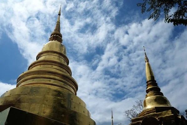 Chiang Mai Tajlandia Październik 2021 Starożytna Złota Pagoda Świątyni Wat — Zdjęcie stockowe