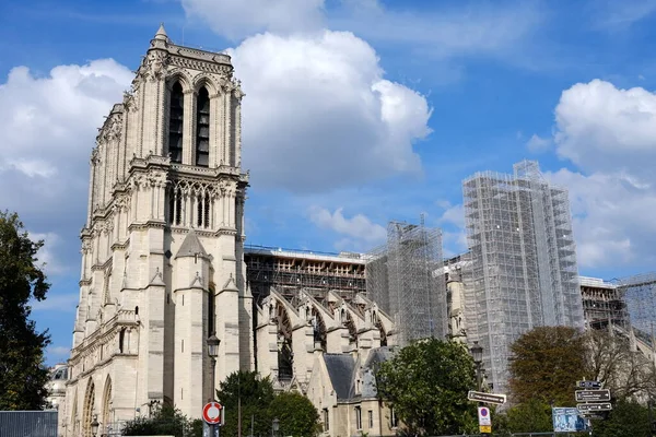 Paris Francja Sierpnia 2022 Odnowa Katedry Notre Dame Wielkim Pożarze — Zdjęcie stockowe