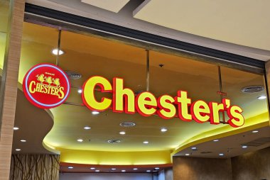 BANGKOK, THAILAND - Kasım 05, 2023: Chesters işareti. Chesters, Tayland 'da fast-food restoranının öncüsüdür..
