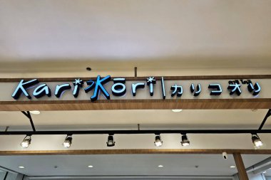 BANGKOK, THAILAND - 23 Kasım 2023 KariKori işareti. Bangkok, Tayland 'da tıraş edilmiş ünlü bir Japon stilidir..