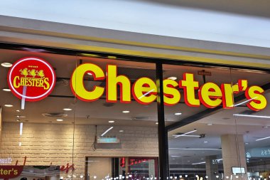 Bangkok, Tayland - 13 Temmuz 2024 Chesters imzası. Chesters, Tayland 'da fast-food restoranının öncüsüdür..