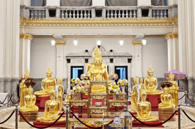 Chachoengsao, Thailand - October 28, 2024: Ancient Budda Image at Wat Sothon Wararam Worawihan or Wat Luang Pho So Thon Temple. clipart