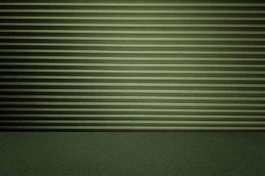 Yeşil Katlanabilir Metal Kapı, Beton Döşeme Arkaplanı, Sunum Arkaplanı, Görüntü ve Moda İçin Uygun.