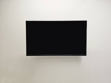 Beyaz Beton Duvarda Boş Televizyon İzleyicisi, Reklamcılığa Uygun.