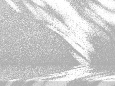 Beton Duvar Doku Arkaplanı 'nda Ağaç Gölgesi ile Soyut Resimli Beyaz Masa, Ürün Sunum Arkaplanı, Görünüm ve Moda İçin Uygun.